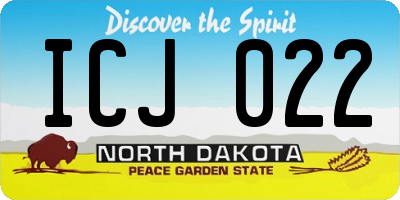 ND license plate ICJ022
