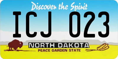 ND license plate ICJ023