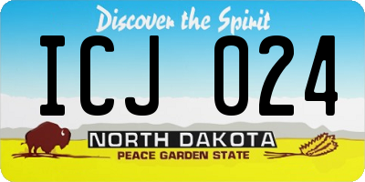 ND license plate ICJ024