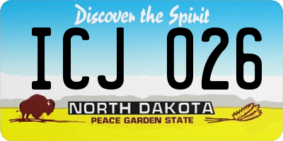 ND license plate ICJ026