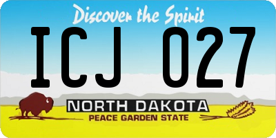 ND license plate ICJ027