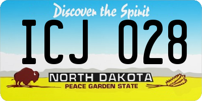 ND license plate ICJ028
