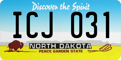 ND license plate ICJ031