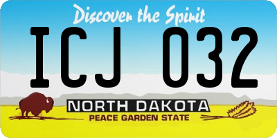 ND license plate ICJ032