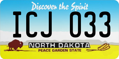ND license plate ICJ033