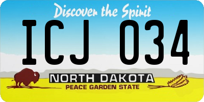 ND license plate ICJ034