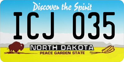 ND license plate ICJ035