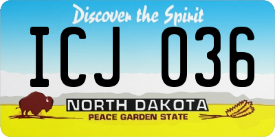 ND license plate ICJ036