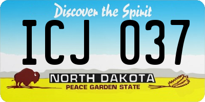 ND license plate ICJ037
