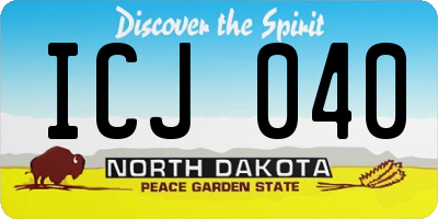 ND license plate ICJ040