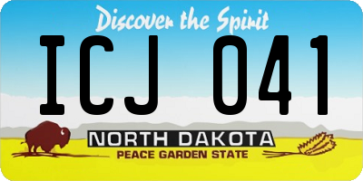 ND license plate ICJ041