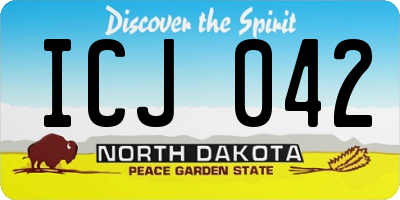 ND license plate ICJ042