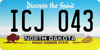 ND license plate ICJ043