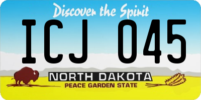 ND license plate ICJ045