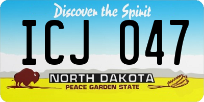 ND license plate ICJ047