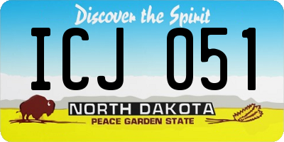 ND license plate ICJ051