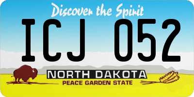 ND license plate ICJ052
