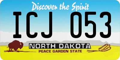 ND license plate ICJ053