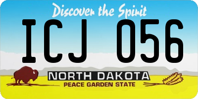 ND license plate ICJ056
