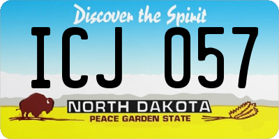 ND license plate ICJ057