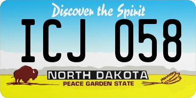 ND license plate ICJ058