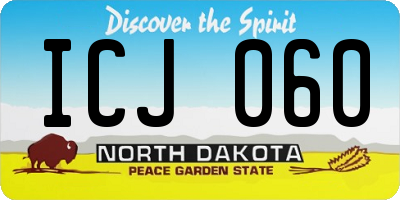ND license plate ICJ060