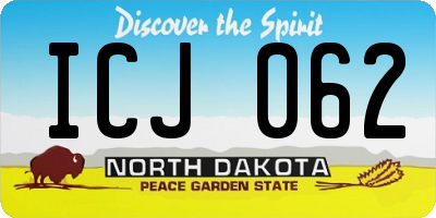 ND license plate ICJ062