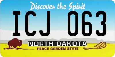 ND license plate ICJ063