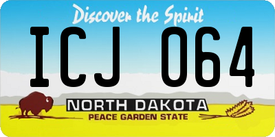 ND license plate ICJ064