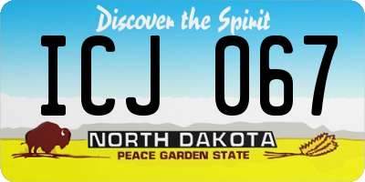 ND license plate ICJ067