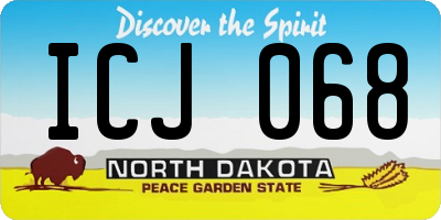 ND license plate ICJ068