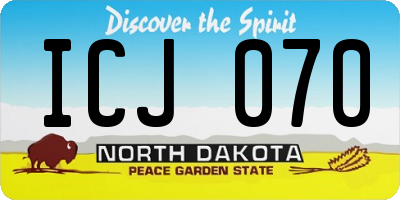ND license plate ICJ070