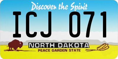 ND license plate ICJ071
