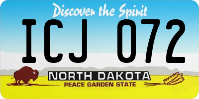 ND license plate ICJ072