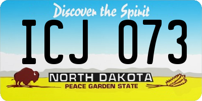 ND license plate ICJ073