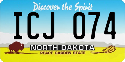 ND license plate ICJ074