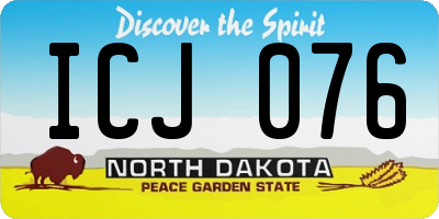 ND license plate ICJ076