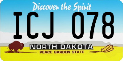 ND license plate ICJ078