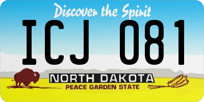 ND license plate ICJ081