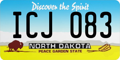 ND license plate ICJ083