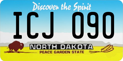 ND license plate ICJ090