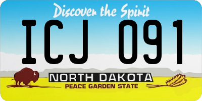 ND license plate ICJ091