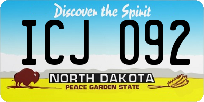 ND license plate ICJ092