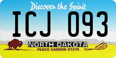 ND license plate ICJ093