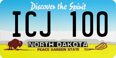 ND license plate ICJ100