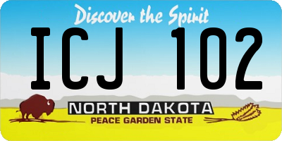 ND license plate ICJ102