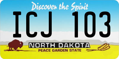 ND license plate ICJ103