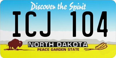 ND license plate ICJ104