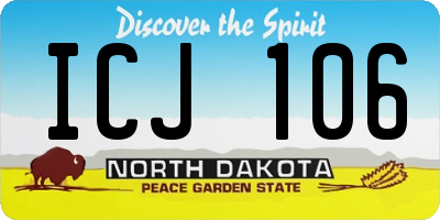 ND license plate ICJ106