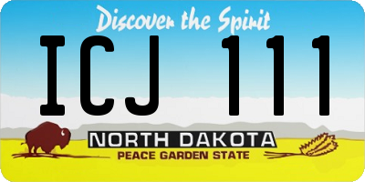 ND license plate ICJ111